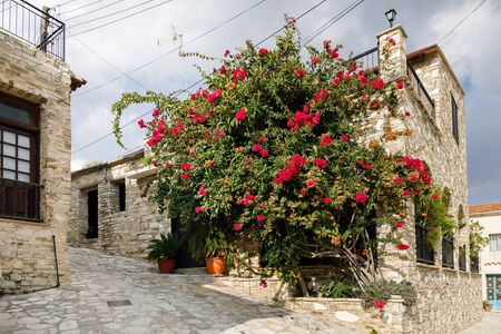 Traditional houses in Skarinou village, Cyprusの写真素材