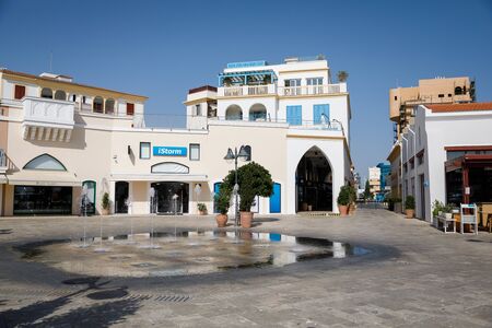 Limassol, Cyprus - September 25 2019: Restaurants and shops in the new marina of Limassolの写真素材