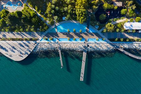 Aerial view of the promenade in Limassol, Cyprus
