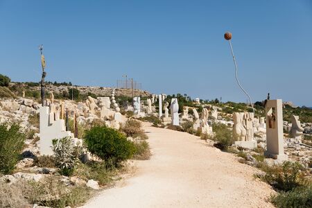 Ayia Napa, Cyprus - September 22 2019: The statues in the Ayia Napa International sculpture park...