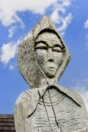 Wooden statues in the village Vlkolinec (Slovak Republic). UNESCO monumentの写真素材