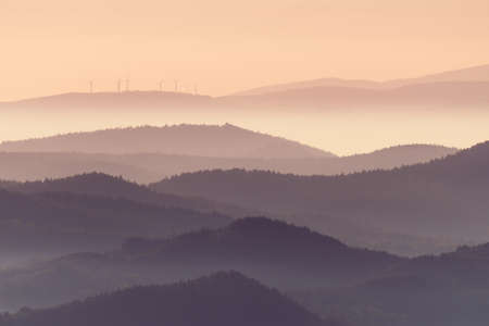 Czech misty landscapeの写真素材