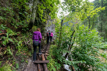 Trekking in the Slovak Paradise National Parkの写真素材