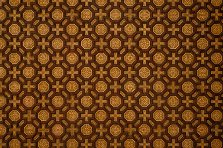 Tiles and decorations on ceiling in the beautiful Plaza de Espana in Seville.の写真素材