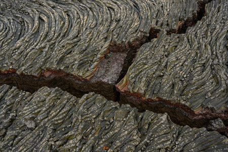 Amazing lava field from recent Geldingadalir volcano erruption