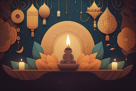 Happy Diwali festival greeting card. Traditional Indian festival of lights.の素材
