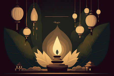 Hari Raya Aidilfitri greeting card. Vector illustrationの素材