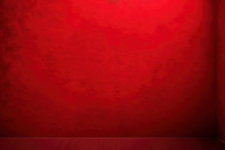 Red wall and wooden floor. Red wall and wooden floor background.の素材