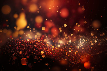 Abstract Christmas background with bokeh defocused lights and stars.の素材
