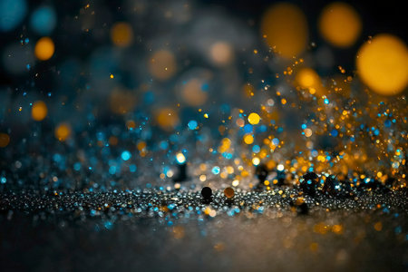 abstract bokeh background of glitter vintage lights. de focusedの素材