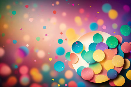 abstract colorful background with circles and bokeh. vector illustrationの素材