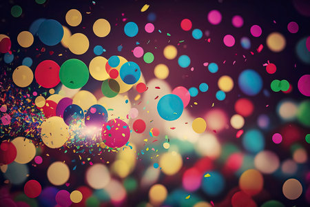 Colorful circles of light abstract background. Glitter vintage lights background.の素材
