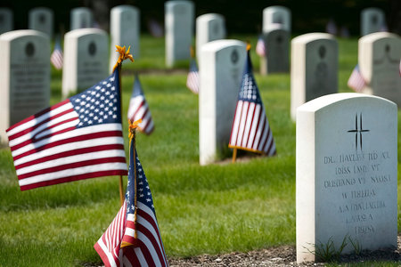 Memorial Day observance at Arlington National Cemetery in Virginia, USAの素材