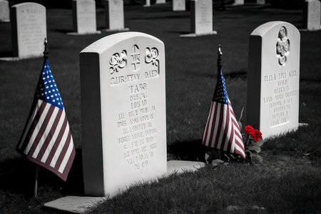 Memorial Day at Arlington National Cemetery in Washington DC, USA.の素材