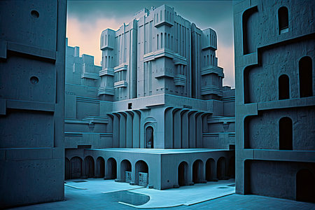 3d rendering of building in the city. 3d illustration.の素材