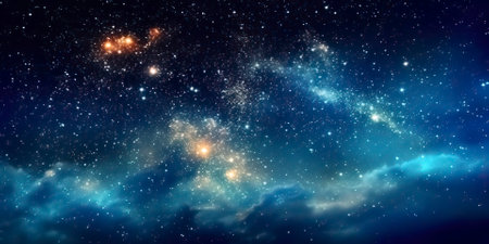 Night sky with stars and nebula. Night sky with stars and nebula.の素材