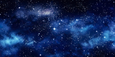 Night sky with stars and nebula as background. 3D renderingの素材