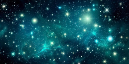Abstract space background with stars and nebula. 3d illustration.の素材