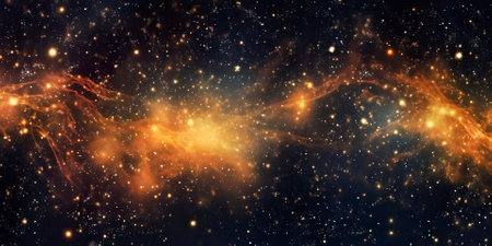 Cosmic space background with stars and nebula. 3d renderingの素材