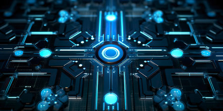 Futuristic user interface. 3d rendering, 3d illustrationの素材