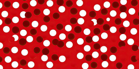 Red polka dot pattern on a white background. Vector illustration.の素材