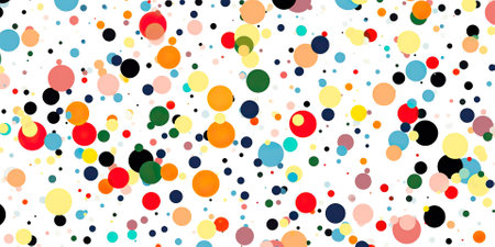 Colorful confetti on a white background. Polka dots pattern. Vector illustration.の素材