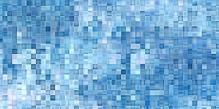 Abstract blue mosaic tiles texture background. Digital illustration. 3D rendering.の素材