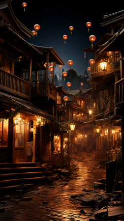 A glittering cityscape on New Years Eve with fireworks, Fireworks at Night, Colorful fireworkの素材