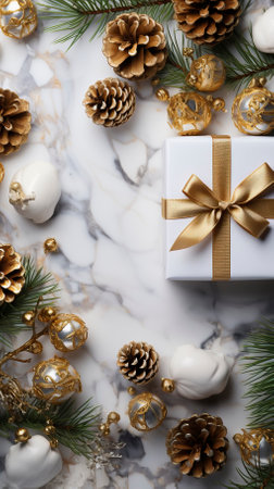 Christmas and New Year holiday background Xmas greeting, Gift Box ideaの素材