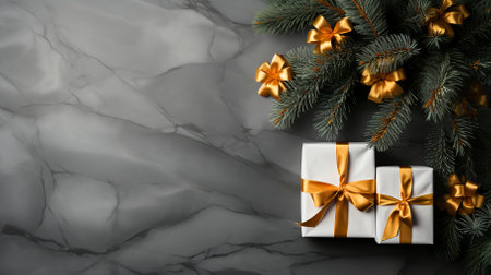 Christmas and New Year holiday background Xmas greeting, Gift Box ideaの素材