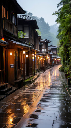 Dongzhi village square with lanterns and music, Winter Solstice Festival, traditional Chinese festival.の素材
