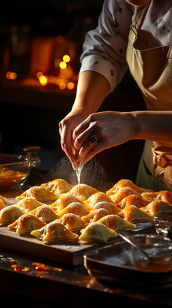 Traditional Dongzhi dumplings being made, Winter Solstice Festival, traditional Chinese festival.の素材