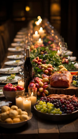 Photorealistic detailed image of Various types of Food, Generative Aiの素材