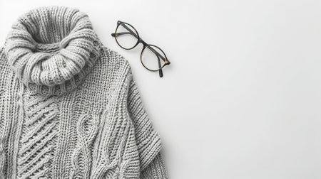 Top View Grey Sweater and Hoodie Mock-up Unisex Fashion, Book, Sunglassesの素材
