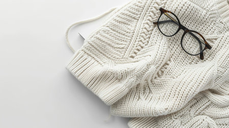 Top View White Sweater and Hoodie Mock-up Unisex Fashion, Book, Sunglassesの素材