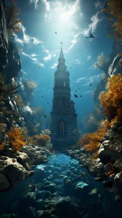 Underwater Fantasy world Beauty of creatures, Underwater Beauty, Fantasy Worldの素材