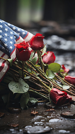 in the memories of Memorial Day in USAの素材