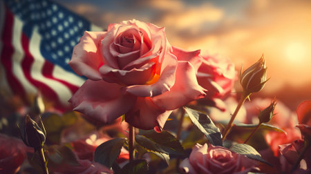 in the memories of Memorial Day in USAの素材