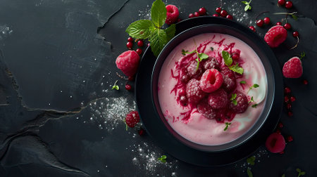 Smoothie Bowl, Black Surface Table, minimalistic decorの素材