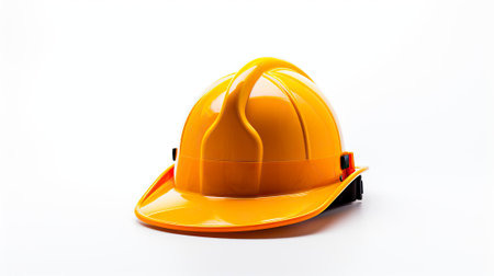 Hard hat on isolated white background with clipping path for safety concept.の素材