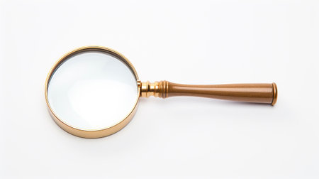 Magnifying glass isolated on white background. Magnifying glass on white backgroundの素材