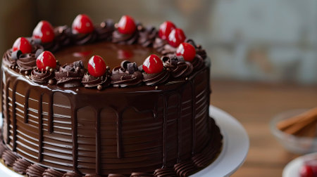 Chocolate Ganache Delight Cake , Birthday Cake, Sweet item, Anniversarry Cake, Food Photographyの素材