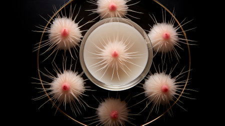 Lychee Sake Martini drinks on a Table with Beautiful Lightingの素材