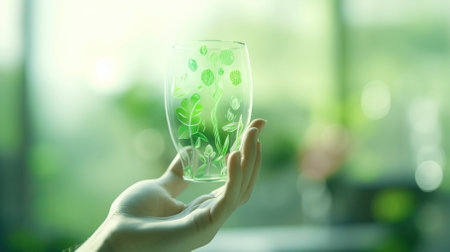 Hand Holding Glove that defines Good Environment , Happy Environment Dayの素材