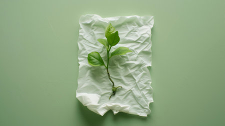 wrapping plant in paper, in the style of environmental awareness, World Environment Dayの素材
