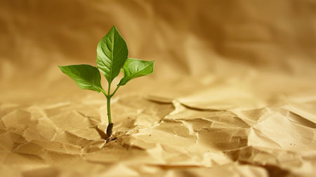 wrapping plant in paper, in the style of environmental awareness, World Environment Dayの素材