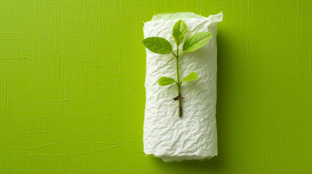 wrapping plant in paper, in the style of environmental awareness, World Environment Dayの素材