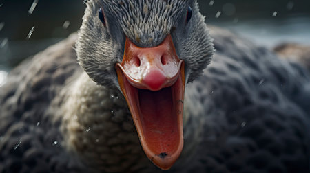 Close up portrait shot of angry goose, Birds Photographyの素材
