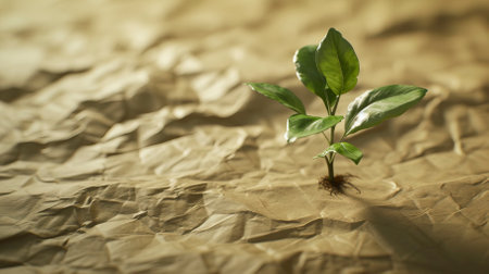 wrapping plant in paper, in the style of environmental awareness, World Environment Dayの素材