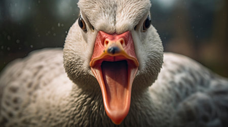 Close up portrait shot of angry goose, Birds Photographyの素材